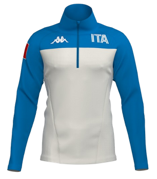 Fleece Jacket Kappa 6CENTO 687BK ITA White Coconut/Blue - 2024/25