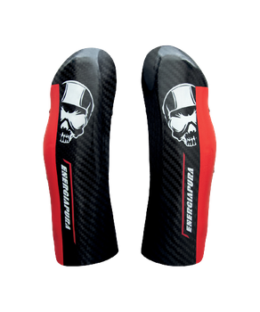 Shin Guards Energiapura Carbon Pro Black/White Skull/Red - 2024/25