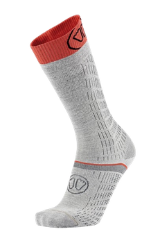 Ski socks Sidas Ski Merino Performance Light Grey/Coral 2024/25