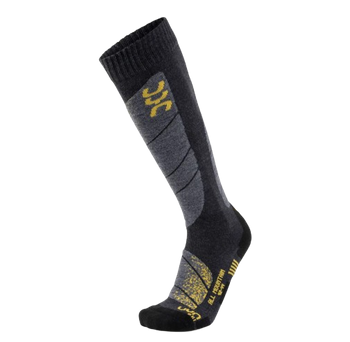Ski socks UYN Ski All Mountain Man Light Grey/Yellow  - 2023/24