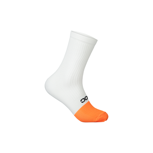 POC Flair Sock Mid Hydrogen White/Zink Orange - 2022