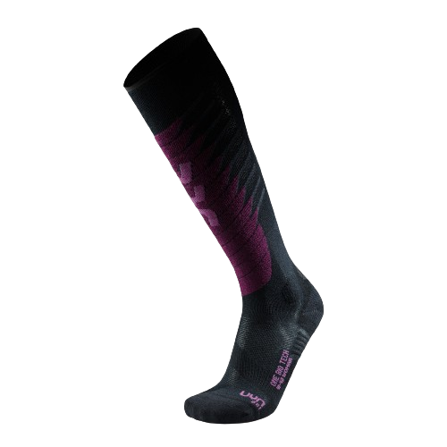 Ski socks UYN Women Ski One Biotech Black/Purple - 2024/25