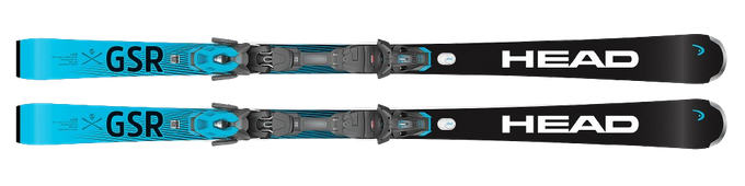 Skis HEAD Worldcup Rebels E.GSR + PR 11 GW Brake [G] 78 mm Matt Black/Speed Blue - 2024/25