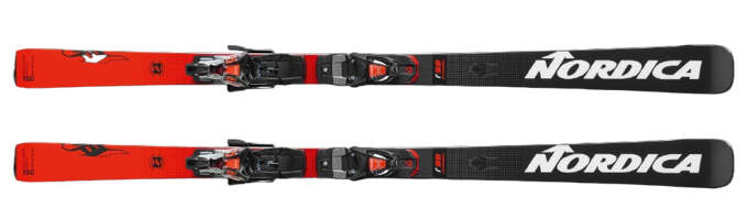 Skis Nordica Dobermann GSJ Plate + Master Race 10 TCX Black Flo Red - 2023/24