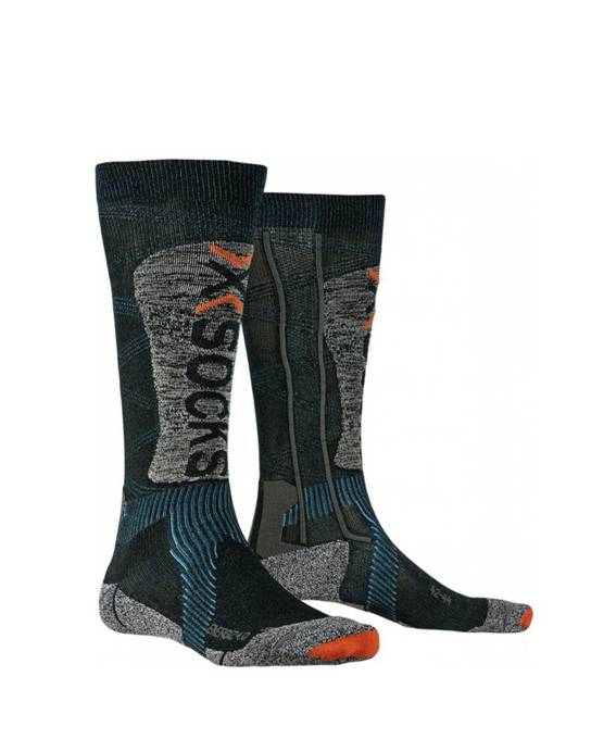 Socks X-Socks Ski Energizer LT 4.0 Petrol/Stone Grey Melange - 2023/24