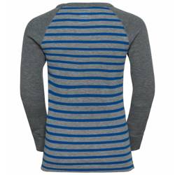 Underwear shirt ODLO Active Warm Eco Kids Stripes BL Top Crew Neck LS Blue Wing Teal/Reef Waters - 2022/23