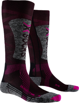 Skisocken X-socks Ski Energizer LT 4.0 Women Black/Fluo Pink/Stone Grey Melange - 2023/24