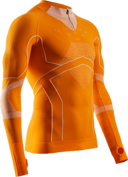 Thermounterwäsche X-bionic Energy Accumulator Light Shirt LS 1/2 Zip Men Blazing Orange/Arctic White - 2024/25