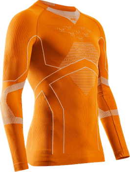 Thermounterwäsche X-bionic Energy Accumulator Light Shirt LS Blazing Orange/Arctic White - 2024/25