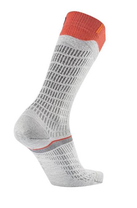 Skisocken Sidas Ski Merino Performance Light Grey/Coral 2024/25