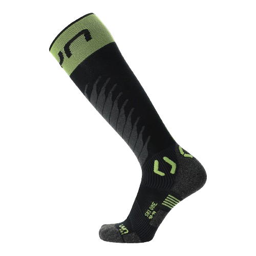 Skisocken UYN Man Ski One Merino Socks Black/Lime - 2024/25