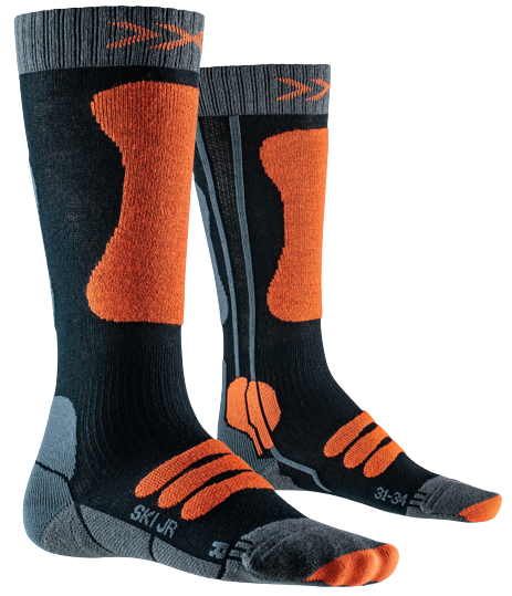 Skisocken X-Socks Ski Junior 4.0 Anthracite Melnage/X-Orange - 2023/24