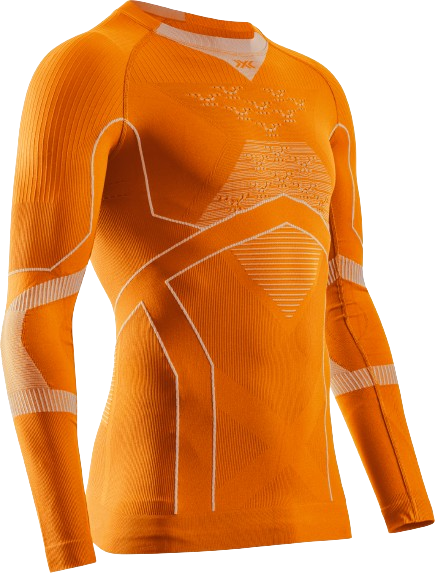 Thermounterwäsche X-bionic Energy Accumulator Light Shirt LS Blazing Orange/Arctic White - 2024/25