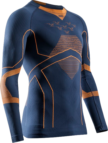 Thermounterwäsche X-bionic Energy Accumulator Light Shirt LS Marine/Orange - 2024/25