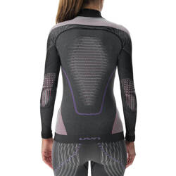 Thermounterwäsche UYN Woman Evolutyon UW Shirt LG_SL Turtle Neck Melange Anthracite Melange/Raspberry/Purple - 2023/24