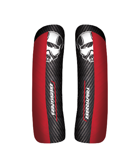 Schienbeinschutz Energiapura Carbon Racing CDM Black/White Skull/Red - 2024/25