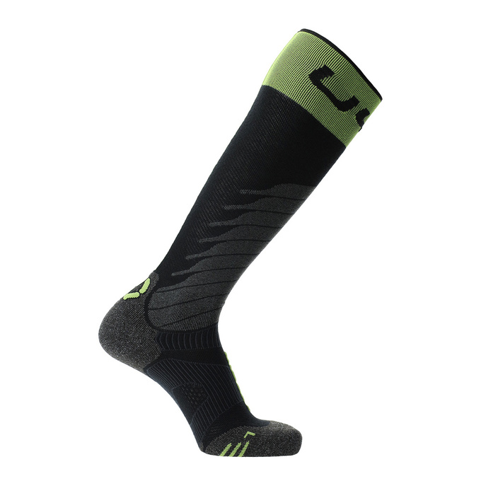 Skisocken UYN Man Ski One Merino Socks Black/Lime - 2024/25