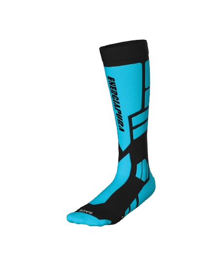 Ski socks Energiapura PRO Socks Fluo Turquise/Black - 2024/25