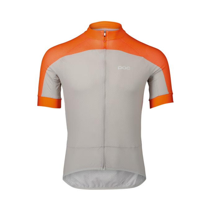 POC M's Essential Road Logo Jersey Zink Orange/Granite Grey - 2024