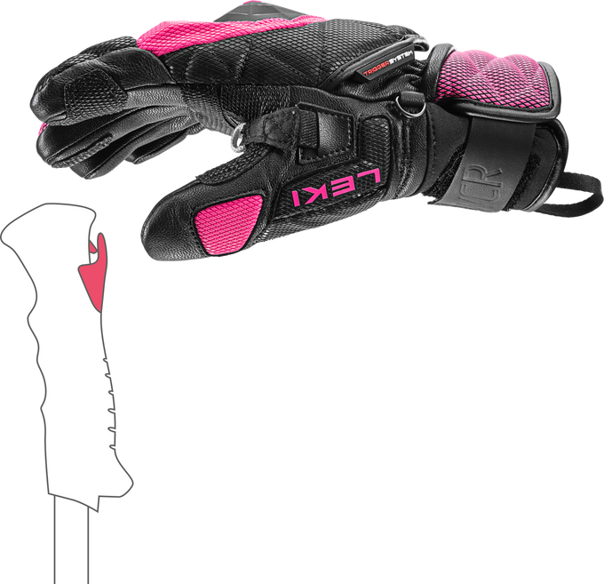 Gloves LEKI WCR Venom 3D Junior Pink - 2025/26
