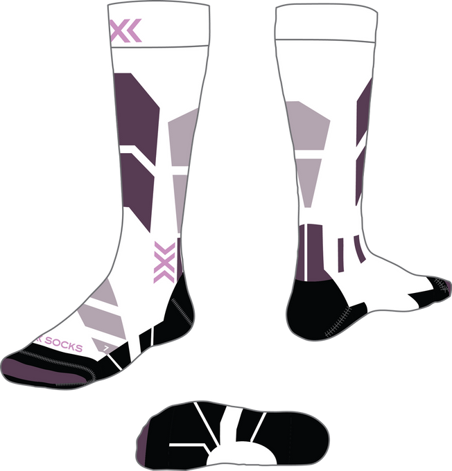 Skisocken X-Socks Ski Perform OTC WMN X White/Lavender - 2024/25