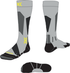 Socken X-socks Ski Discover OTC Rhino Grey/Canary - 2024/25