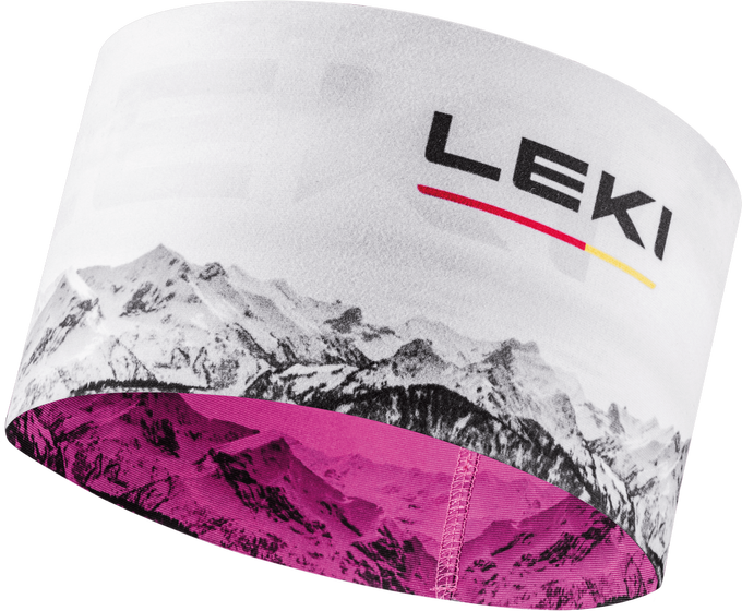 LEKI XC Headband Neonpink/White