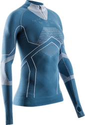 Thermounterwäsche X-bionic Energy Accumulator Light Shirt LS 1/2 Zip WMN Mineral Blue/Arctic White - 2024/25