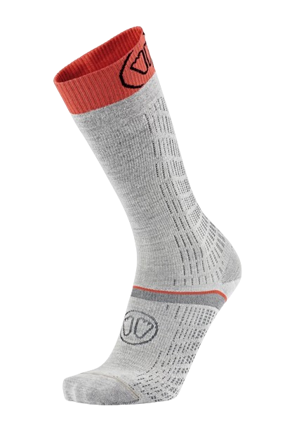 Ski socks Sidas Ski Merino Performance Light Grey/Coral 2024/25