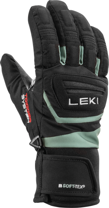 Gloves LEKI Griffin 3D Junior Black/Dusty Green - 2025/26
