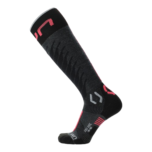 Ski socks UYN Woman Ski One Merino Anthracite/Pink - 2024/25