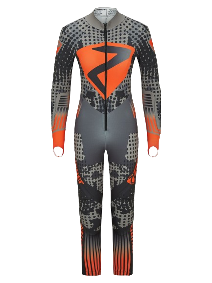 Rennanzug Ziener RCE Racesuit Black Foggy Print Orange Pop - 2024/25