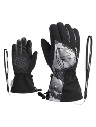Handschuhe Ziener Laval-z As® Aw Glove Junior Unisex Black Grey Mountain Print - 2025/26