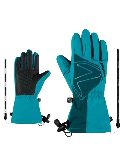 Gloves Ziener Laval-z As® Aw Glove Junior Unisex Black Grey Mountain Print - 2025/26