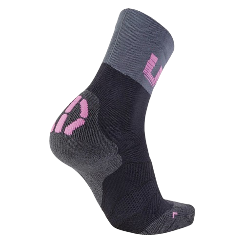 Radsocken UYN Woman Cycling Light Socks Black/Grey/Rose Violet