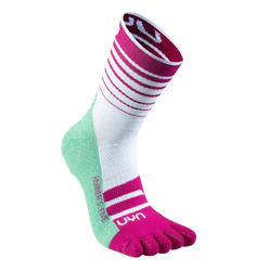 Outdoor Socken UYN Woman Runner's Five Socks White/Fuchsia/Green