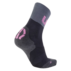 Radsocken UYN Woman Cycling Light Socks Black/Grey/Rose Violet