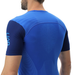 Laufshirt UYN Man Running PB42 OW Shirt SH_SL Strong Blue/Peacot